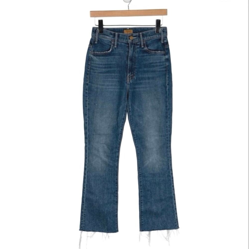 MOTHER Denim High-Rise Flare Jeans in Medium Blue